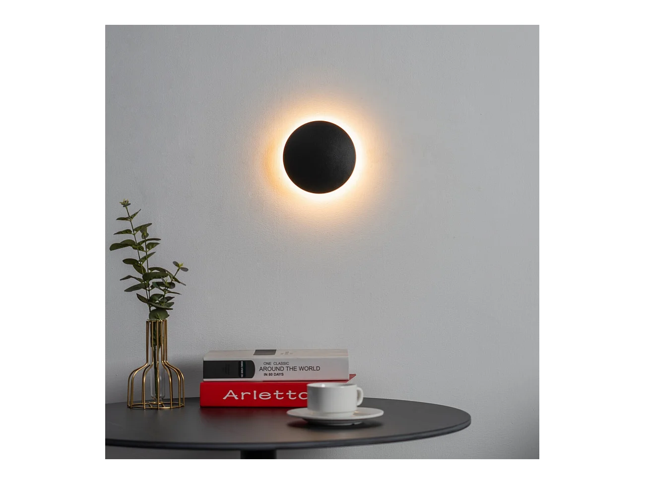 Éclairage mural moderne LED noir IP65 - Lunar