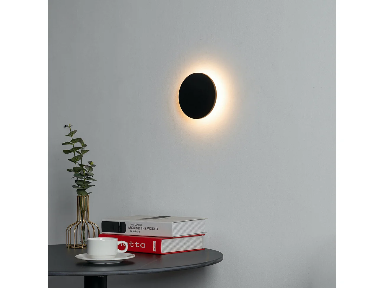 Éclairage mural moderne LED noir IP65 - Lunar