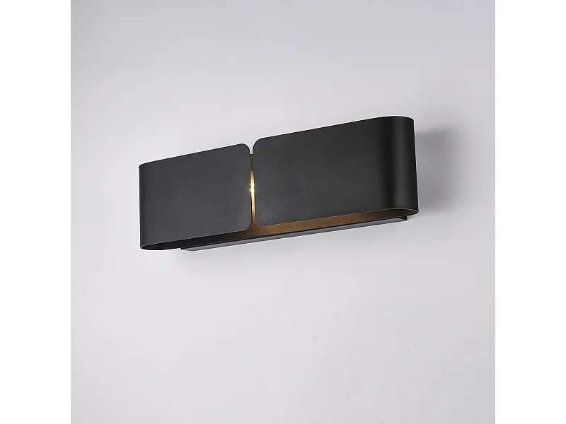 Aplique Abraço com difusor cortado a laser em ferro preto 2 luzes .45 P.10 BL316-AP2-NR