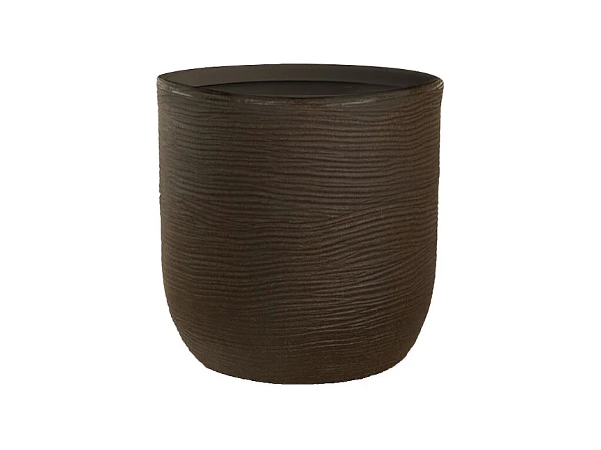 Vase en résine intérieur extérieur pour plantes cylindriques design d.35x34h Raffaello Brown