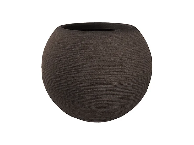 Divina Garden -  Harzvase für Pflanzen im Innen- und Außenbereich, rundes Kugeldesign, D.40x33h, Botticelli Brown