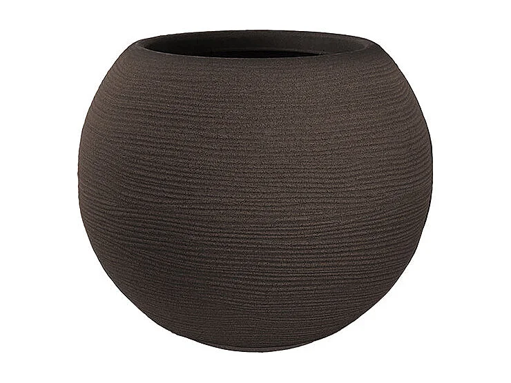 Divina Garden -  Harzvase für Pflanzen im Innen- und Außenbereich, rundes Kugeldesign, D.40x33h, Botticelli Brown