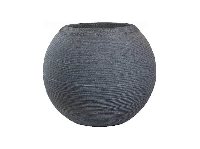 Vase en résine pour plantes d'intérieur et d'extérieur, design sphère ronde d.40x33h Botticelli Gris