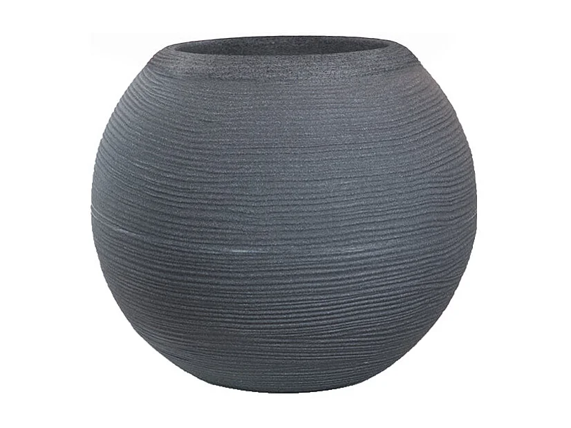 Vase en résine pour plantes d'intérieur et d'extérieur, design sphère ronde d.40x33h Botticelli Gris