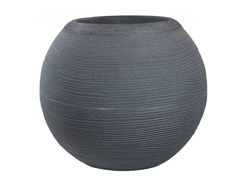 Divina Garden -  Harzvase für Pflanzen im Innen- und Außenbereich, rundes Kugeldesign, D.40x33h, Botticelli Grey