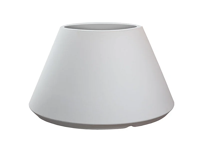 Vase en résine pour plantes intérieur/extérieur, design rond conique d.60x35h Stromboli Blanc