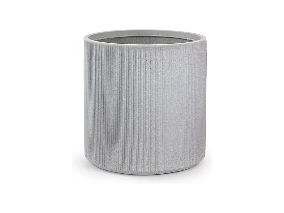 Vase en résine pour plantes d'intérieur et d'extérieur, design cylindrique rond d.36x35h Modigliani Beige