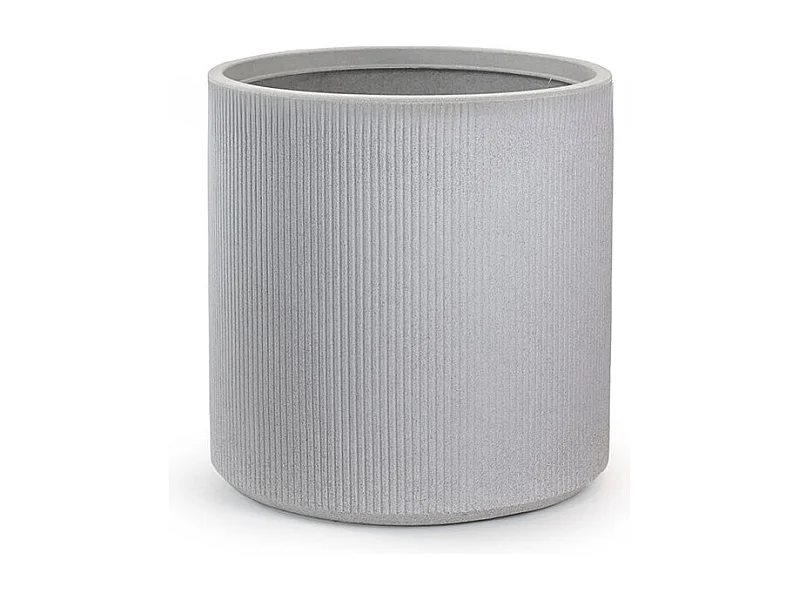 Vase en résine pour plantes d'intérieur et d'extérieur, design cylindrique rond d.36x35h Modigliani Beige