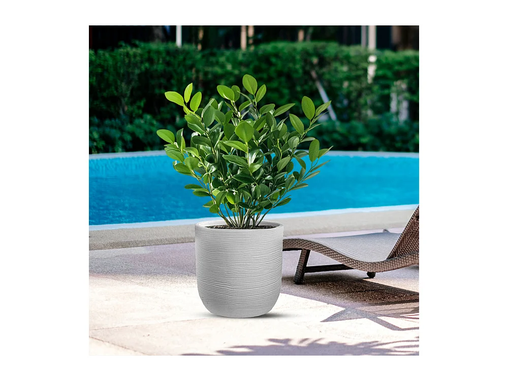 Vaso de resina interno e externo para plantas cilíndricas de design d.35x34h Raffaello Bianco