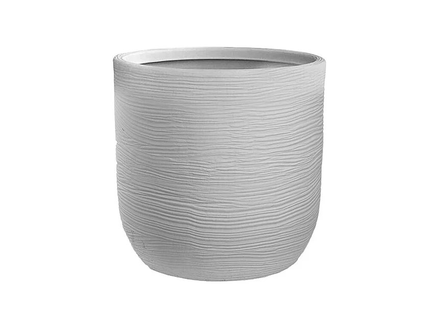 Vase en résine intérieur extérieur pour plantes cylindriques design d.35x34h Raffaello Bianco