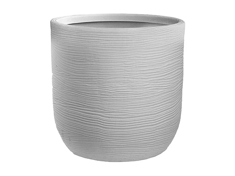 Vase en résine intérieur extérieur pour plantes cylindriques design d.35x34h Raffaello Bianco