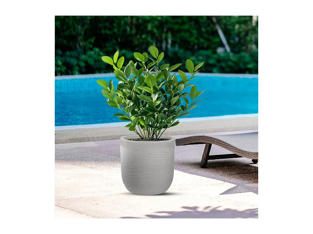 Vaso de resina para interior e exterior para plantas cilíndricas de design d.35x34h Raffaello Bege