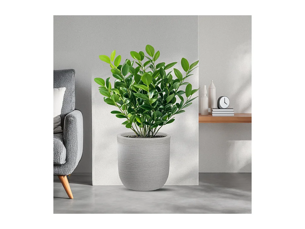 Vaso de resina para interior e exterior para plantas cilíndricas de design d.35x34h Raffaello Bege