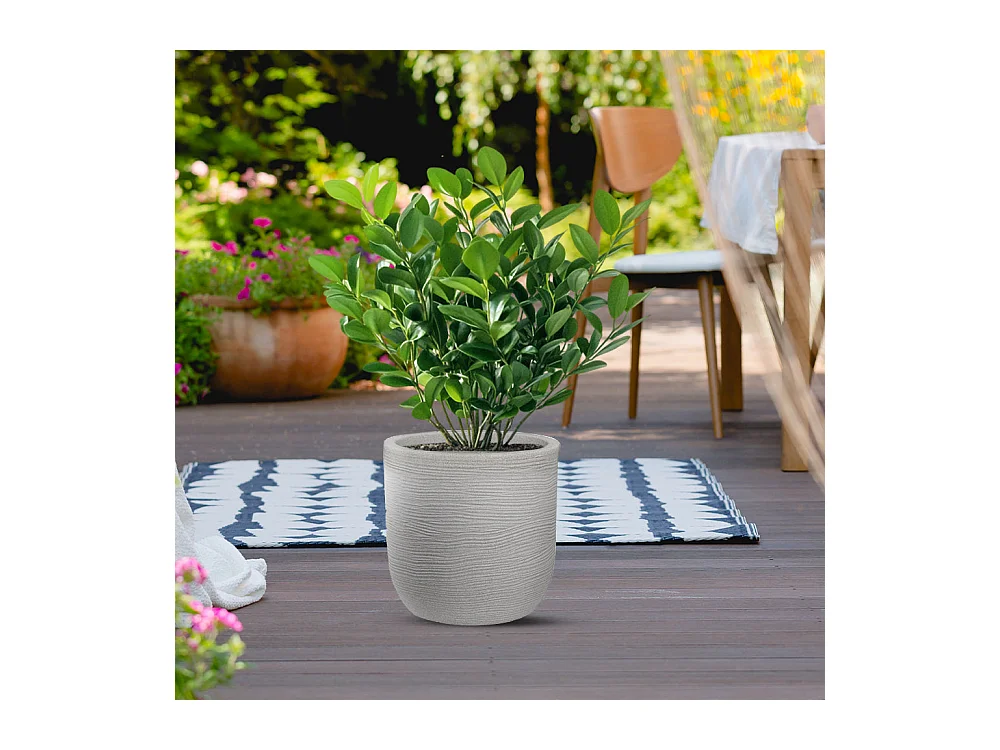Vaso de resina para interior e exterior para plantas cilíndricas de design d.35x34h Raffaello Bege