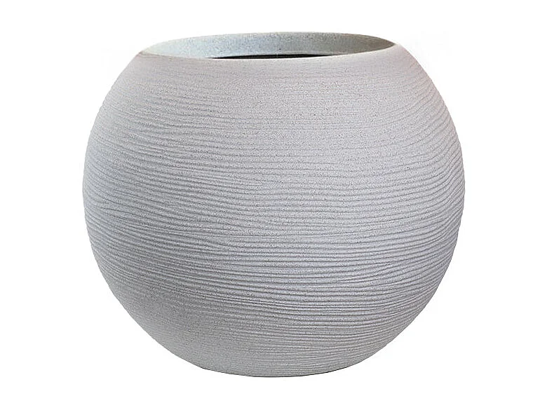 Divina Garden -  Harzvase für Pflanzen im Innen- und Außenbereich, runde Designkugel, D.40x33h, Botticelli Beige