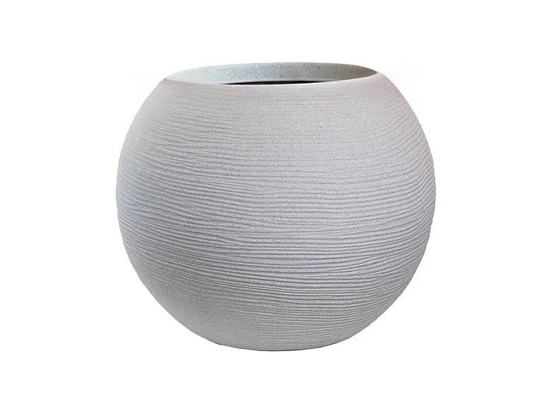 Vase en résine pour plantes d'intérieur et d'extérieur, sphère design ronde d.40x33h Botticelli Beige