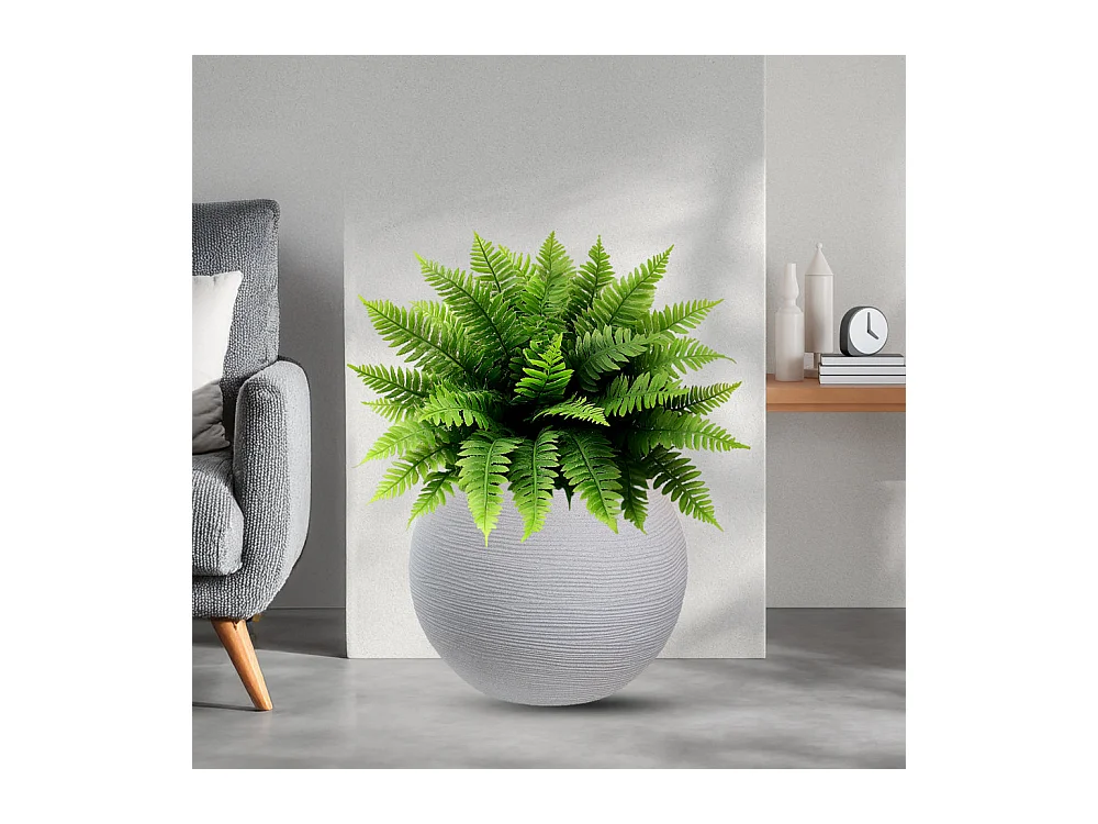 Divina Garden -  Harzvase für Pflanzen im Innen- und Außenbereich, runde Designkugel, D.40x33h, Botticelli Beige
