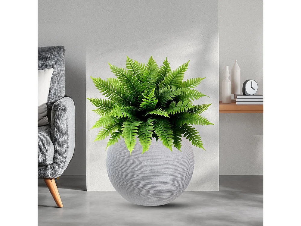 Vase en résine pour plantes d'intérieur et d'extérieur, sphère design ronde d.40x33h Botticelli Beige