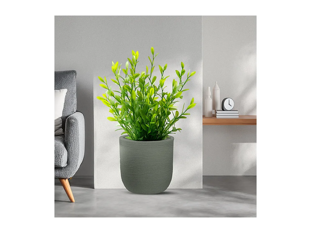 Vaso de resina para interior e exterior para plantas cilíndricas de design d.35x34h Raffaello Verde