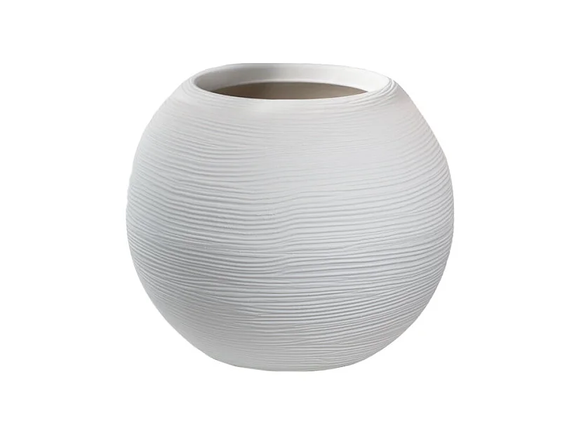 Vase en résine pour plantes d'intérieur et d'extérieur, design sphère ronde d.40x33h Botticelli Blanc