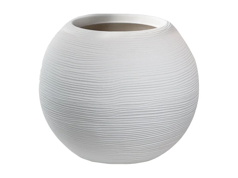Vase en résine pour plantes d'intérieur et d'extérieur, design sphère ronde d.40x33h Botticelli Blanc