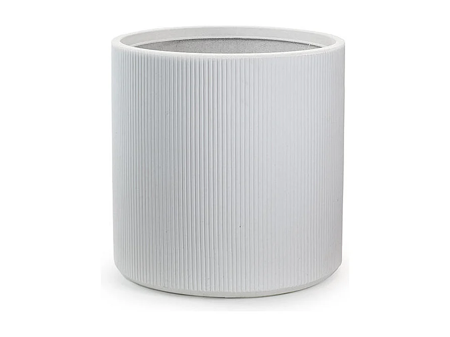 Vase en résine pour plantes d'intérieur et d'extérieur, design cylindrique rond d.36x35h Modigliani Blanc