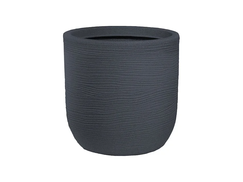 Vase en résine intérieur extérieur pour plantes cylindriques design d.35x34h Raffaello Grigio