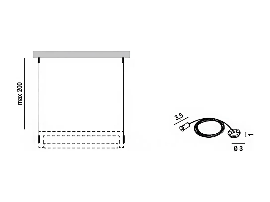 Kit de suspension fixe pour SWAY MOOD Blanc Accessoire avec cordon
