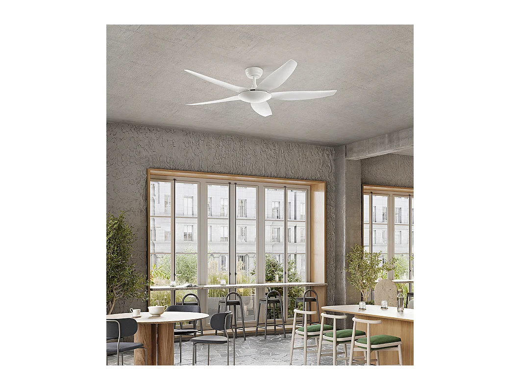 Plafondventilator zonder licht Perenz 7200 B Wit – Ø 142 cm, 5 bladen, 5 snelheden, DC-motor 50W, stil