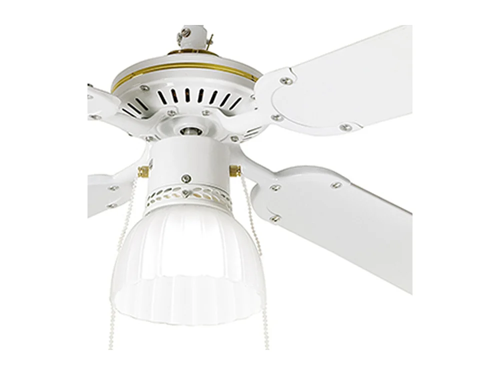 Ventilador de teto com luz Perenz 7064 B Branco - Ø 105 cm, 4 pás, 3 velocidades, motor AC 50W, silencioso, conexão para lâmpada E27