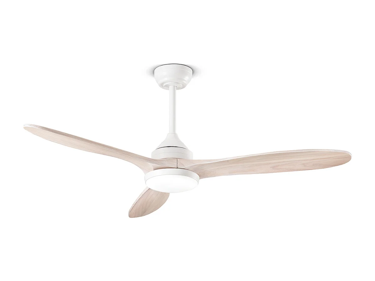 Ventilateur Triad en métal peint blanc mat 18w LED 7170 B CT Moteur DC