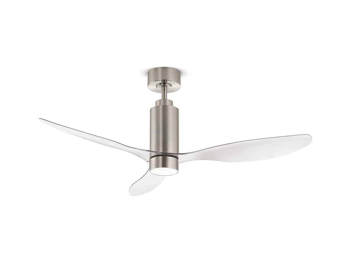 Ventilateur de Plafond avec Lumière Perenz 7198 CR CT Chrome d. 132 cm, 3 Pales, 6 Vitesses, Moteur DC 35W, Silencieux