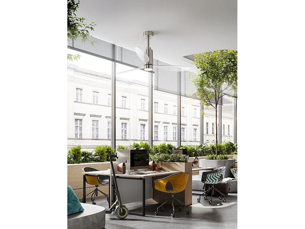 Ventilatore da Soffitto con luce Perenz 7198 CR CT Cromo - Ø 132 cm, 3 Pale, 6 Velocità, Motore DC 35W, Silenzioso