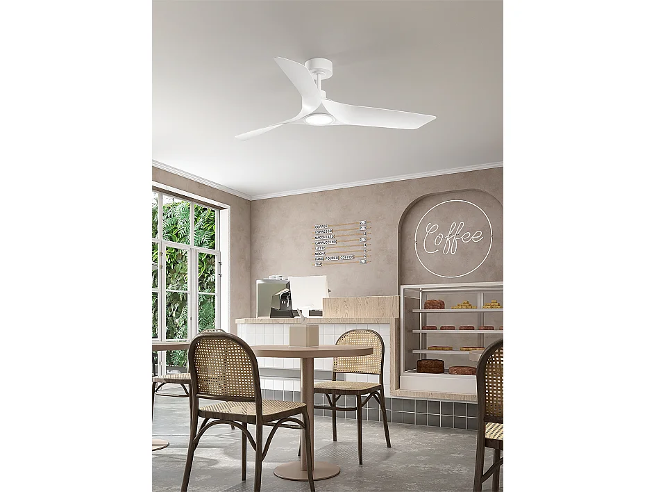 Ventilador de Teto com Luz Perenz 7206 B CT Cinza - Ø 133 cm, 3 Lâminas, 6 Velocidades, Motor DC 35W, Silencioso