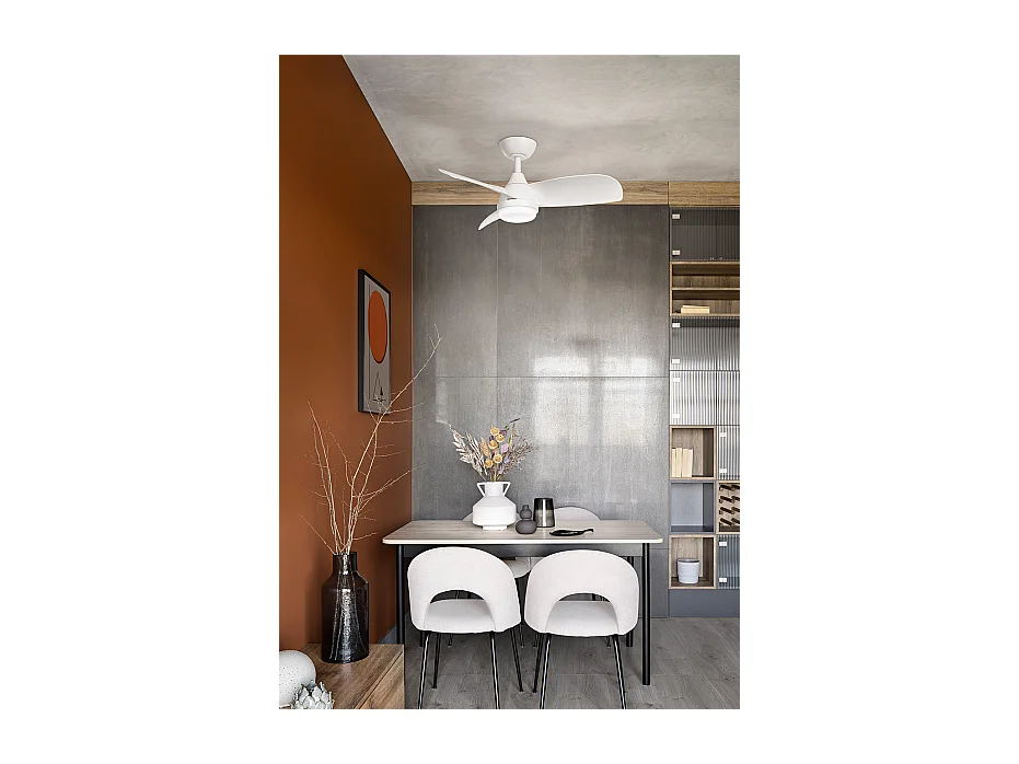 Plafondventilator met licht Perenz 7192 B CT Wit – Ø 91,5 cm, 3 bladen, 6 snelheden, DC-motor 35W, stil