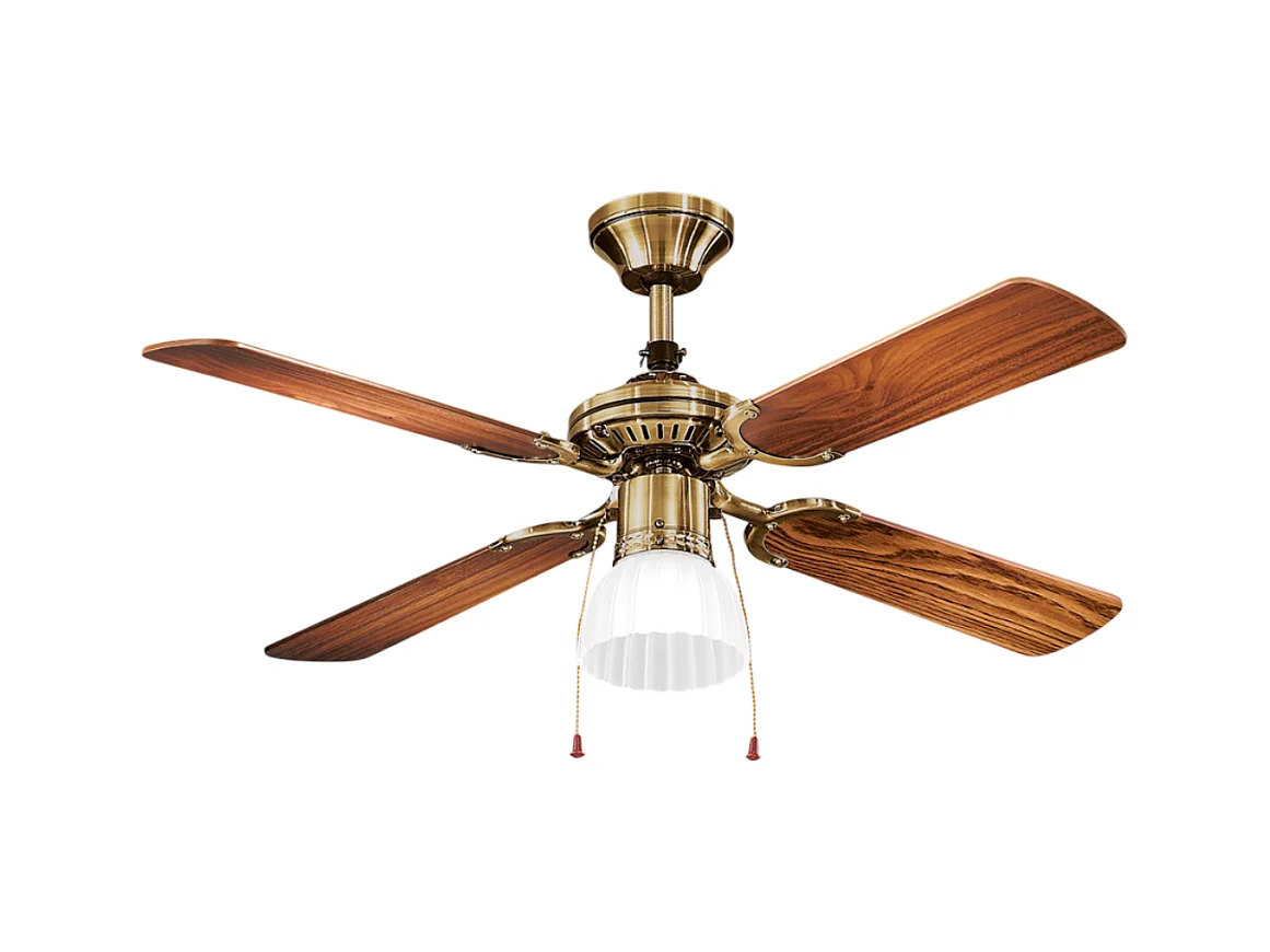 Ventilateur de plafond Perenz 7064 OB avec lumière, noyer foncé, d.105 cm, 4 pales, moteur AC 50W silencieux, ampoule E27