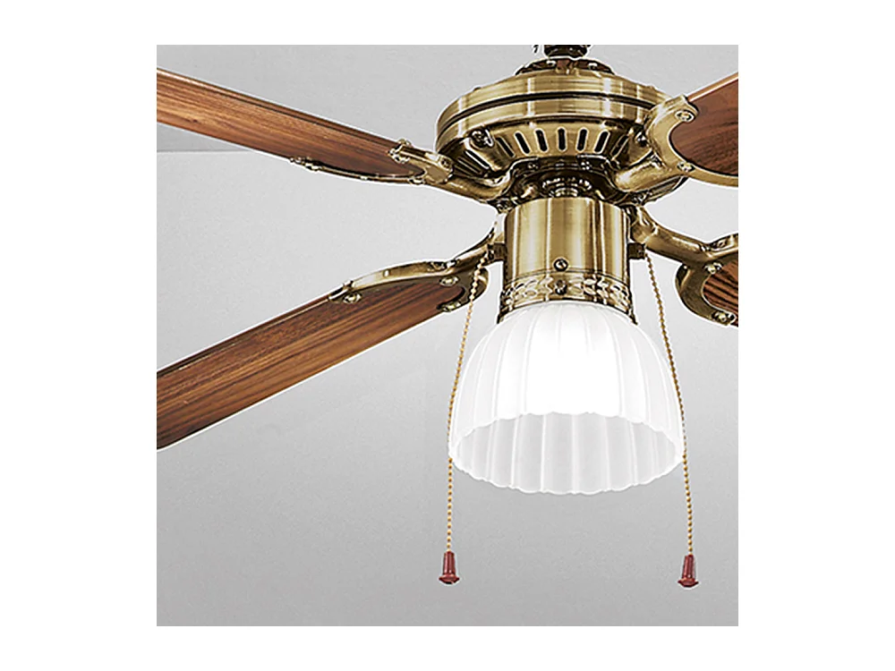 Ventilateur de plafond Perenz 7064 OB avec lumière, noyer foncé, d.105 cm, 4 pales, moteur AC 50W silencieux, ampoule E27