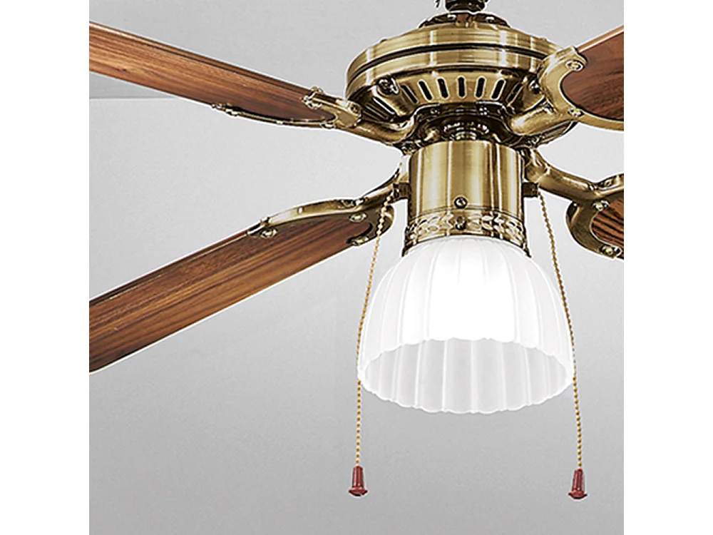 Ventilatore da Soffitto con luce Perenz 7064 OB Noce scuro - Ø 105 cm, 4 Pale, 3 Velocità, Motore AC 50W, Silenzioso, Attacco Lampadina E27