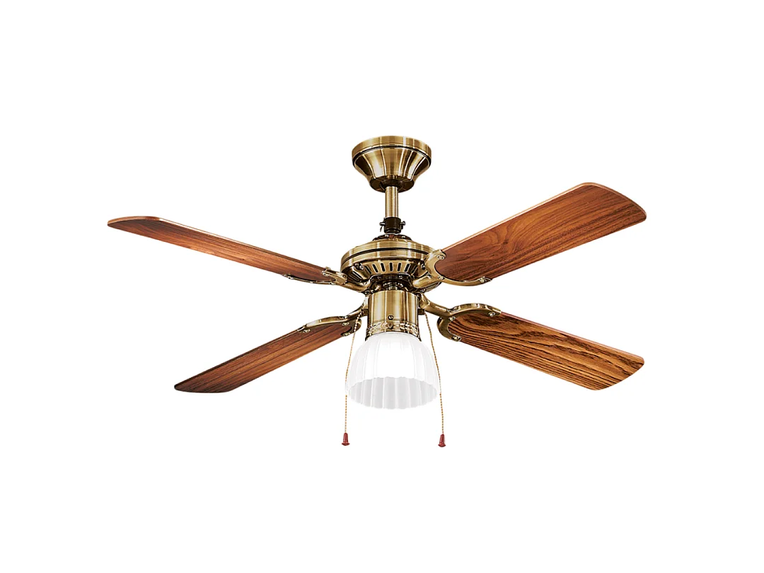 Ventilateur de plafond Perenz 7064 OB avec lumière, noyer foncé, d.105 cm, 4 pales, moteur AC 50W silencieux, ampoule E27