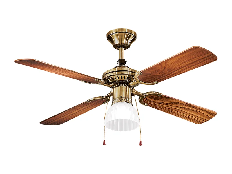 Ventilador de teto com luz Perenz 7064 OB Dark Walnut - Ø 105 cm, 4 lâminas, 3 velocidades, motor AC 50W, silencioso, conexão de lâmpada E27