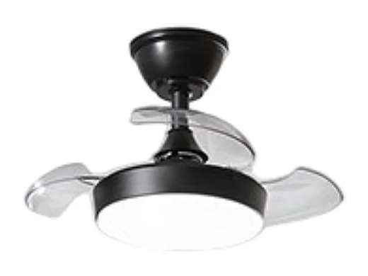 Ventilateur plafond Perenz 7169B CT noir d.56 cm, 3 pales rétractables, moteur DC 24W, 6 vitesses, design compact
