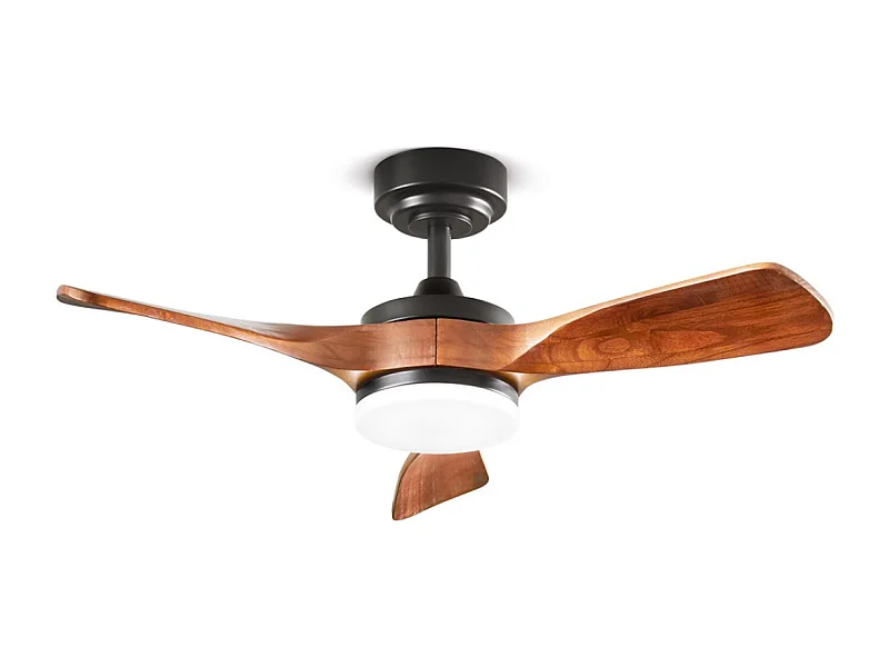 Ventilador de techo con luz Perenz 7186 N CT Negro – Ø 90 cm, 3 aspas, 6 velocidades, motor DC de 40 W, silencioso