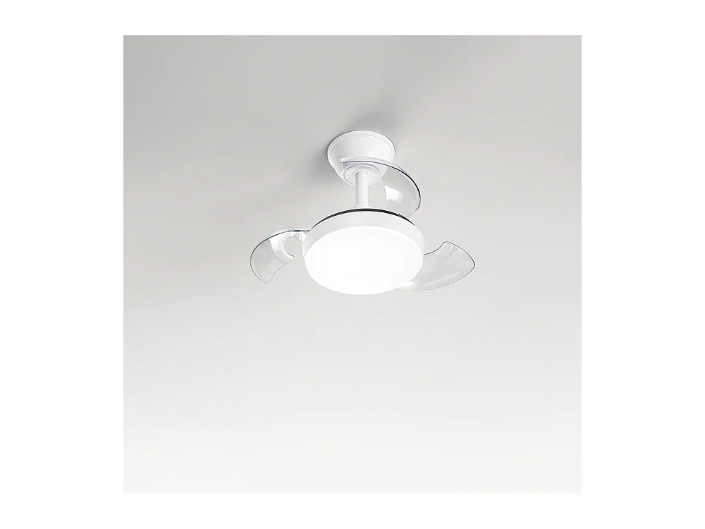 Mini Open Ventilator + aus mattweiß lackiertem Metall 24 W LED 7169 B CT DC-Motor