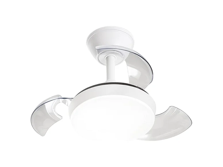 Ventilateur plafond Perenz 7169B CT blanc d.56 cm, 3 pales rétractables, moteur DC 24W, 6 vitesses, lumière intégrée