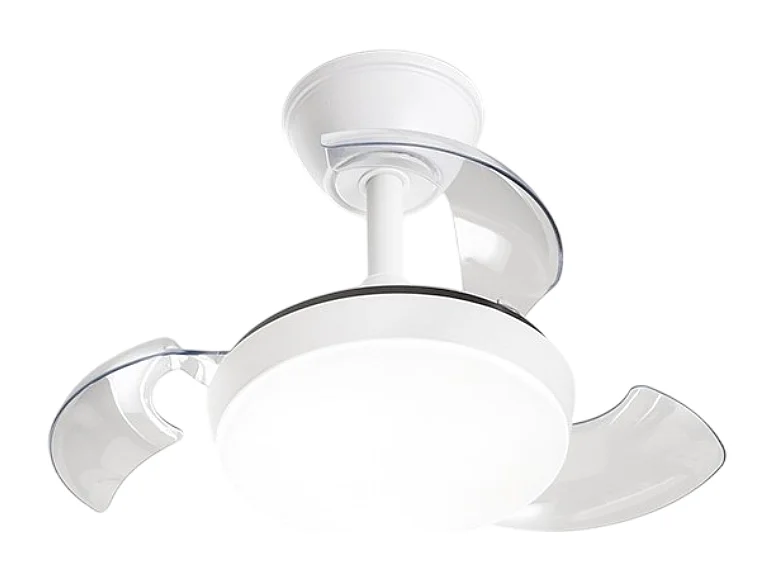Ventilatore da Soffitto con luce Perenz 7169 B CT Bianco - Ø 56 cm, 3 Pale a scomparsa, 6 Velocità, Motore DC 24W, Silenzioso