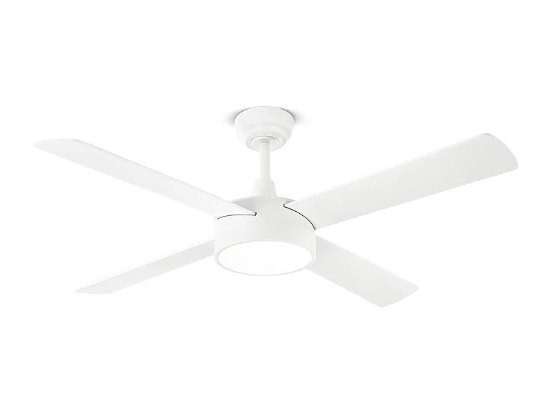 Ventilador de teto com luz Perenz 7181 B CT Branco – Ø 132 cm, 4 pás, 6 velocidades, motor 40W DC, silencioso