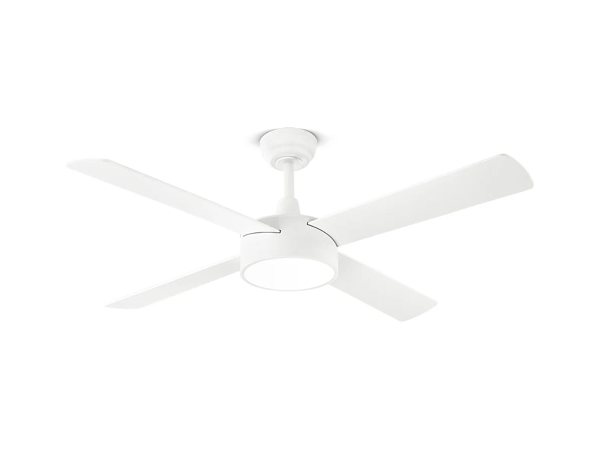 Ventilateur de Plafond avec Lumière Perenz 7181 B CT Blanc d. 132 cm, 4 Pales, 6 Vitesses, Moteur DC 40W, Silencieux