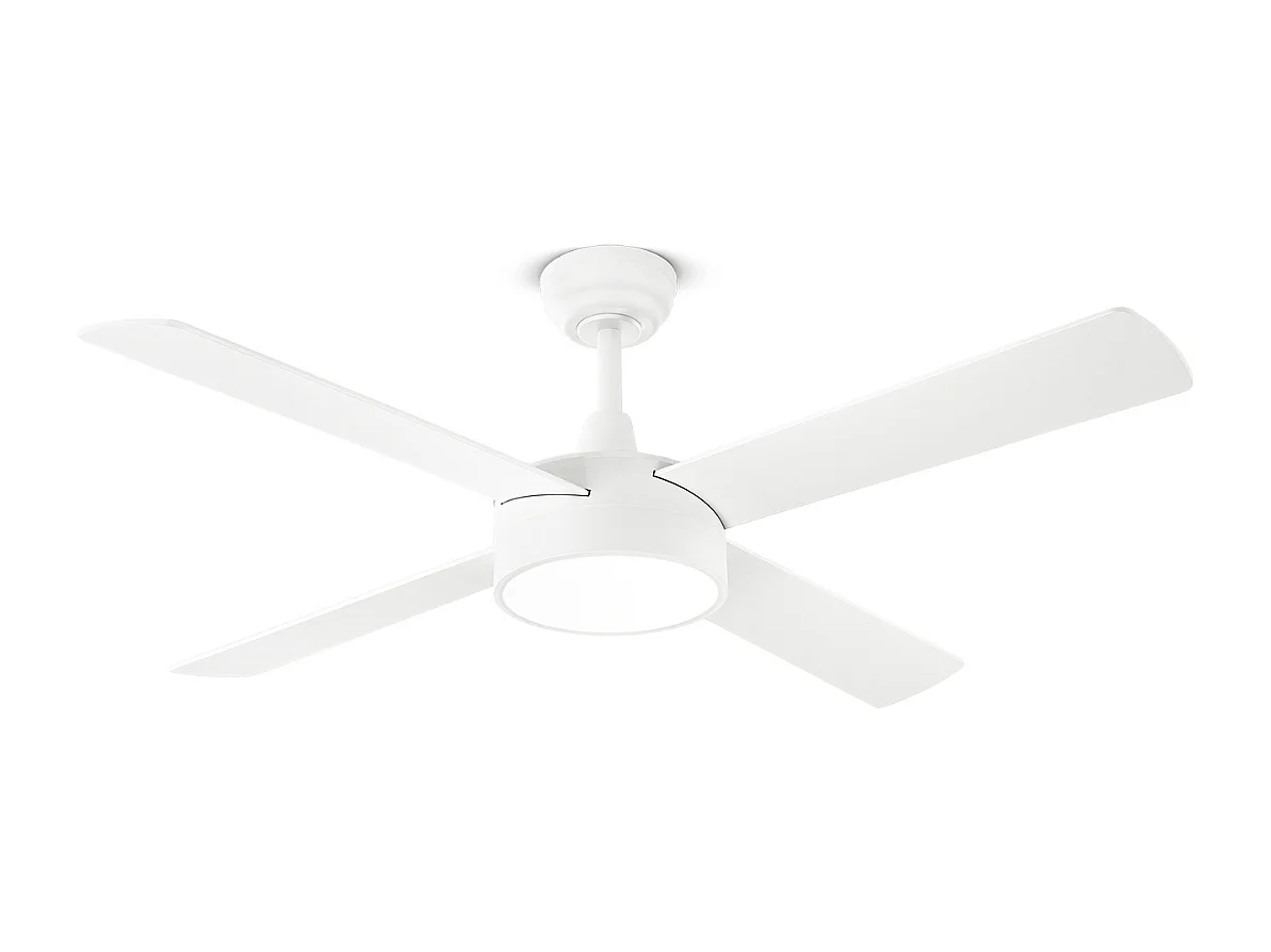 Deckenventilator mit Licht Perenz 7181 B CT Weiß - Ø 132 cm, 4 Flügel, 6 Geschwindigkeiten, 40-W-Gleichstrommotor, geräuschlos