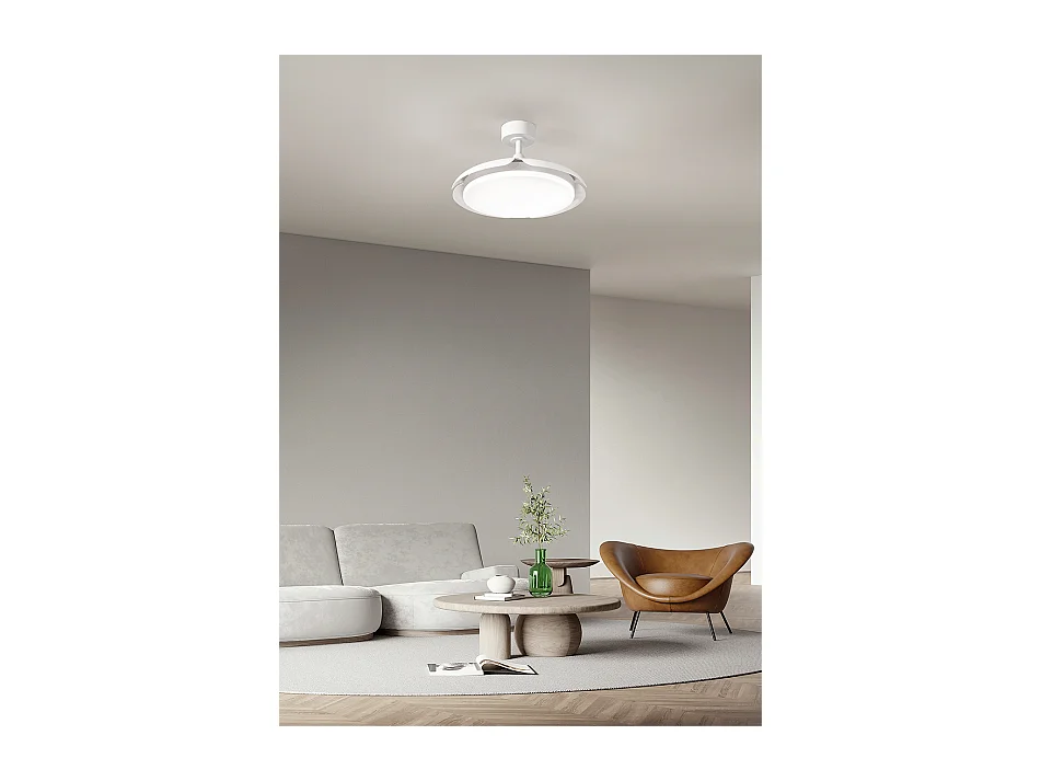 Deckenventilator mit Licht Perenz 7190 B CT Weiß – Ø 106 cm, 4 Flügel, 6 Geschwindigkeiten, Gleichstrommotor 35 W, geräuschlos