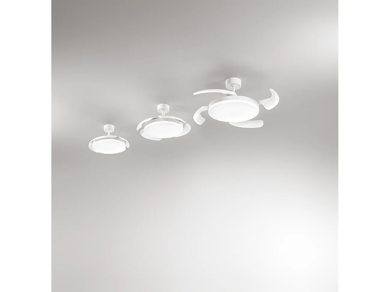 Ventilateur de Plafond avec Lumière Perenz 7190 B CT Blanc d. 106 cm, 4 Pales, 6 Vitesses, Moteur DC 35W, Silencieux